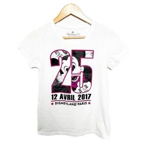 Disneyland Paris 2017 French 25 years anniversary Mickey T shirt tee small